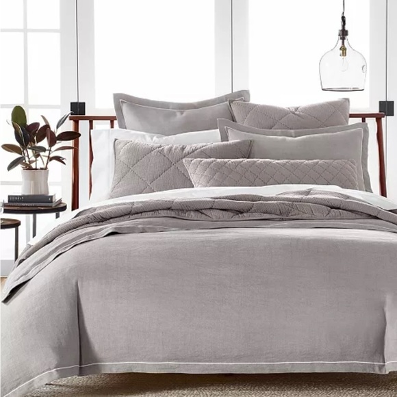 Hotel Collection Linen/Modal Blend 3-Pc. Duvet Cover Set, Natural/Beige - Picture 1 of 5